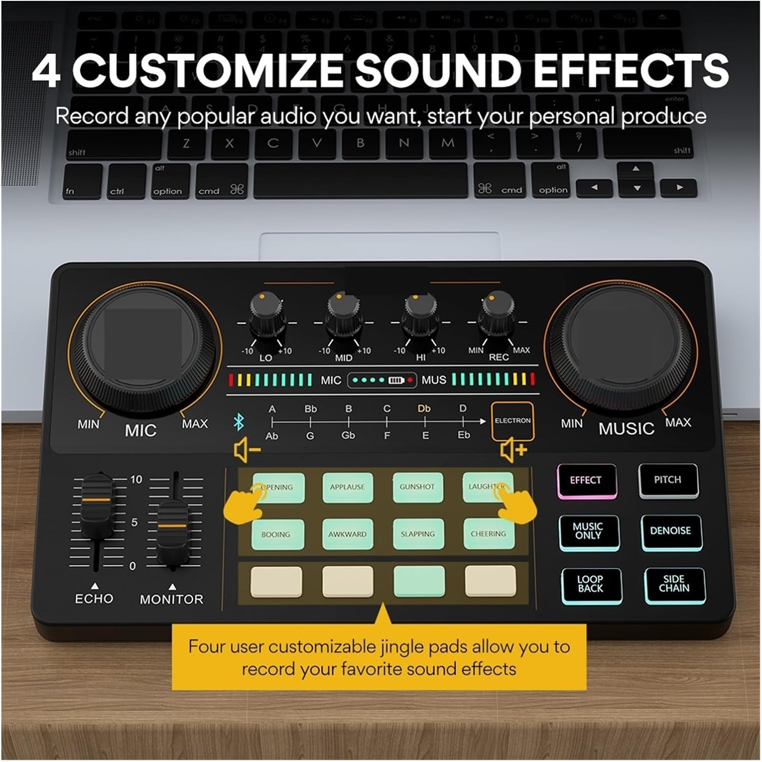 Sound Card Kit Interface Kit Sound Card With Microphone 3.5mm Condenser Mic For Computer Mobile Phone Recording Streaming Studio Setup For Recording Music