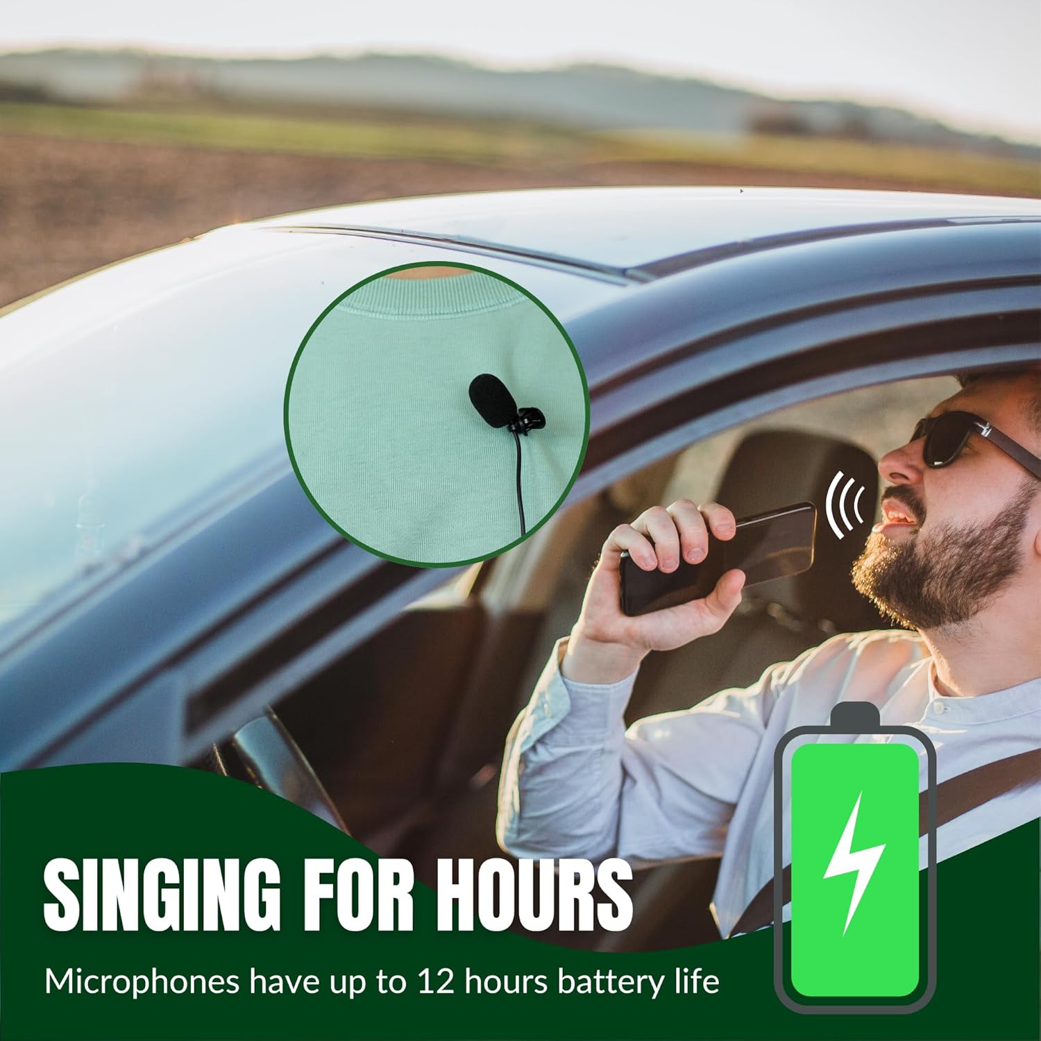 MUSYSIC U4LL 4-Channel Professional UHF Lapel/Lavalier & Headset Wireless Microphone System for Conference, Church, Party with Independent Volume Controls