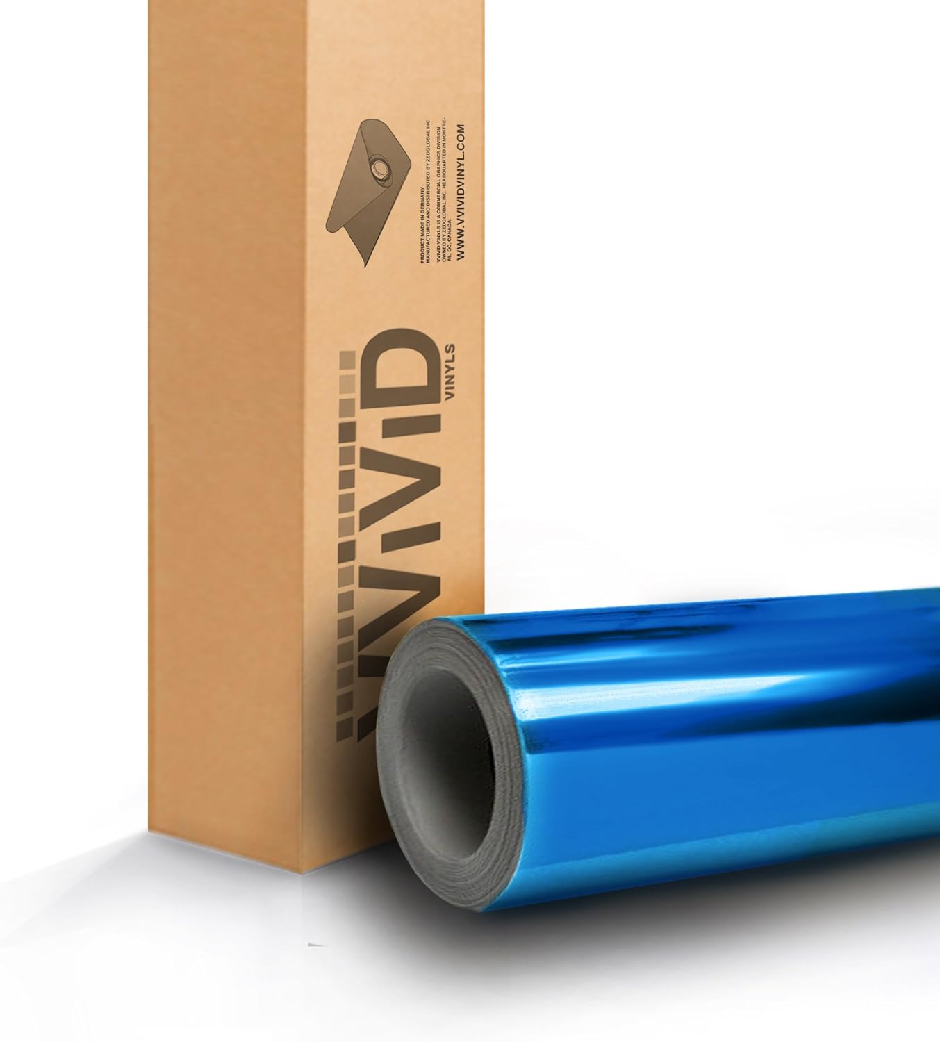 VViViD Blue Mirror Chrome Cast Vinyl Wrap Self-Adhesive Film Air-Release Bubble and Air-Free 3MIL-VViViD8 (100ft x 5ft (Bulk Wrap Kit))