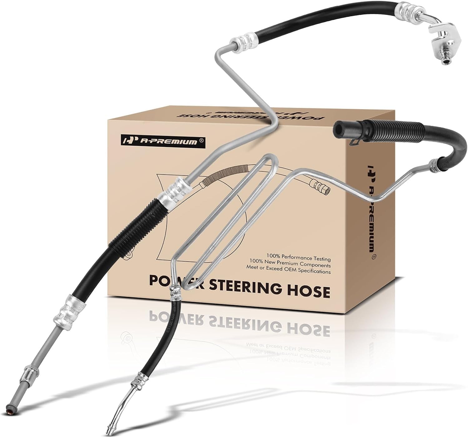 A-Premium Power Steering Hose Pressure & Return Hose Line Assembly Compatible with Hummer H3 2006-2010, H3T 2009-2010, with Washer & O-ring, Gear To Reservoir