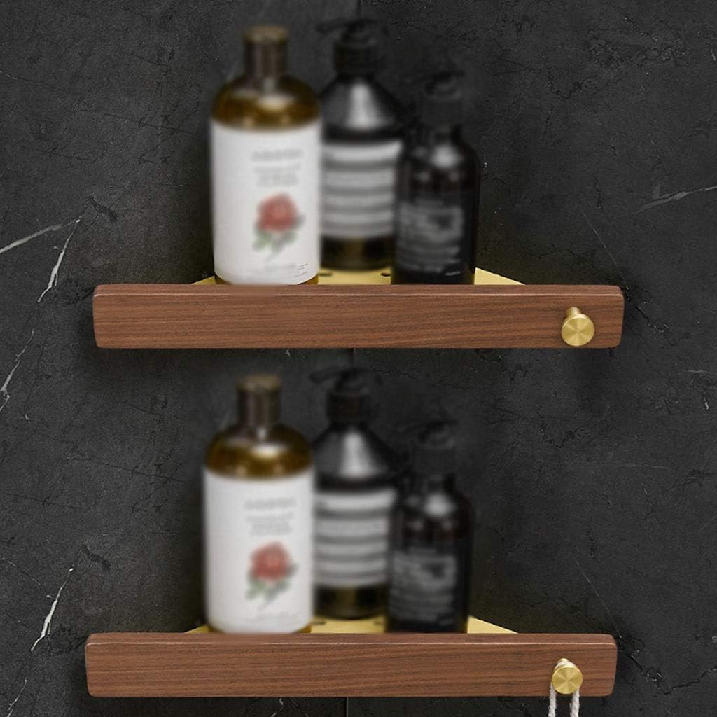 Floating Shelves Triangular Wall Mount Rack, Bathroom Corner Shelf, Simple Floating Shelves, Modern Wall Decoration, Load Bearing 8kg (Color : Brown, Size : 21 * 21cm)