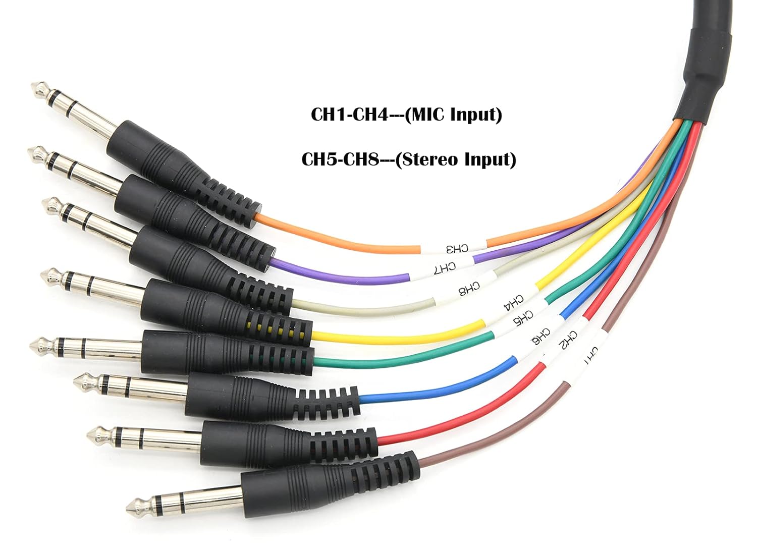 Balanced Snake DB25 to 1/4 inch TRS Analog Recorder Interface Cable 8 Channel (9.84 Feet) 25-Pin