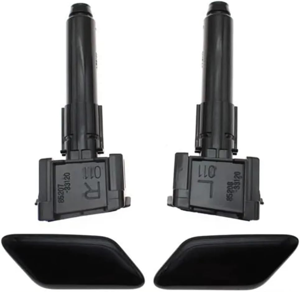 Headlight Cleaning Nozzle Compatible with for Camry 2018 2019 85208-33120 85207-33120 Front Left Right Headlight Washer Nozzle Cleaning Spray Pump with Cover Cap