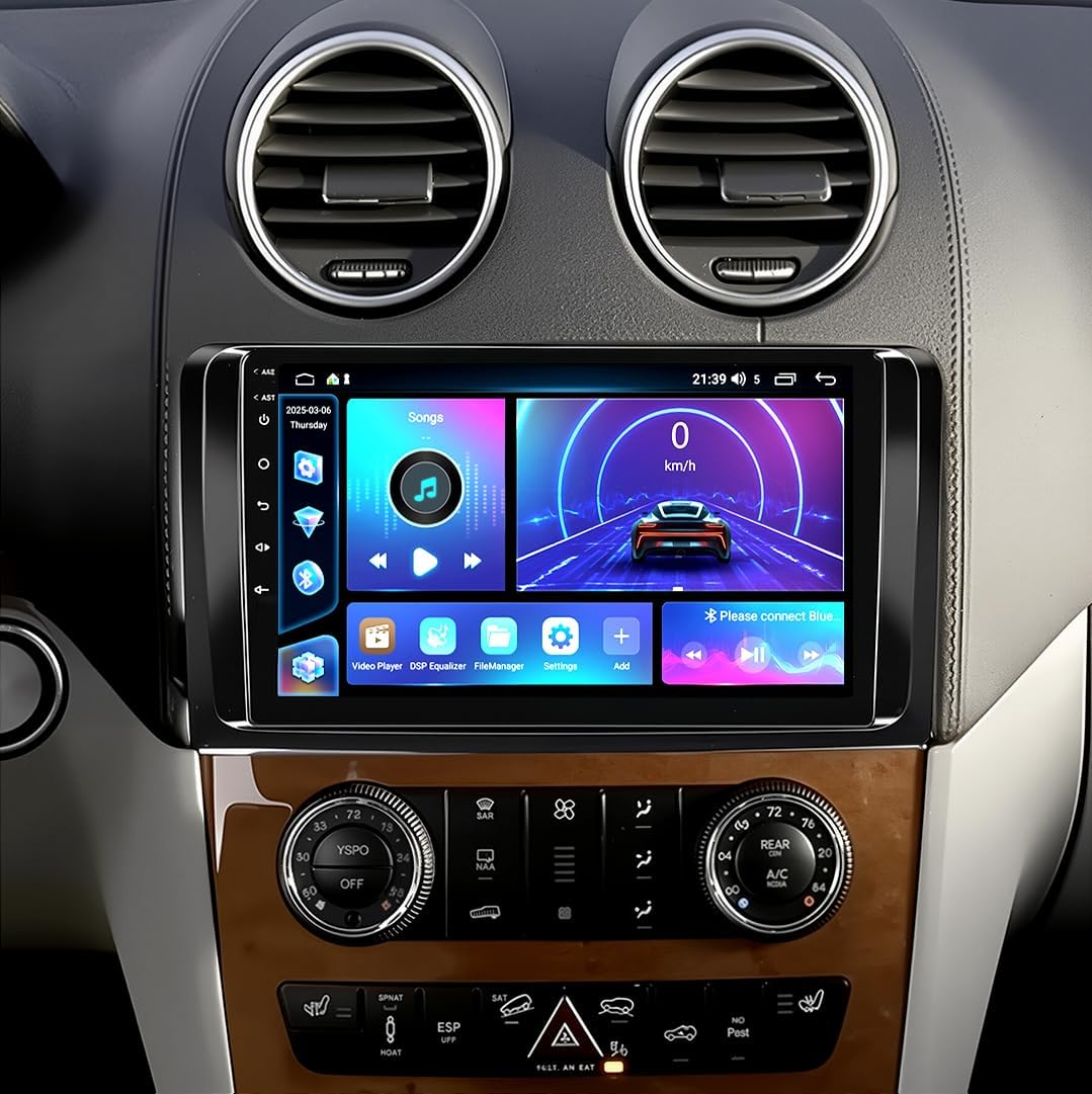 Android 13 Car Radio Stereo for Mercedes-Benz ML350 ML5550 GL350 GL450 GL550 2005-2011 Upgrade Radio with Carplay Android Auto 9 inch HD Touchscreen Bluetooth GPS WiFi SWC FM RDS AHD Backup Camera