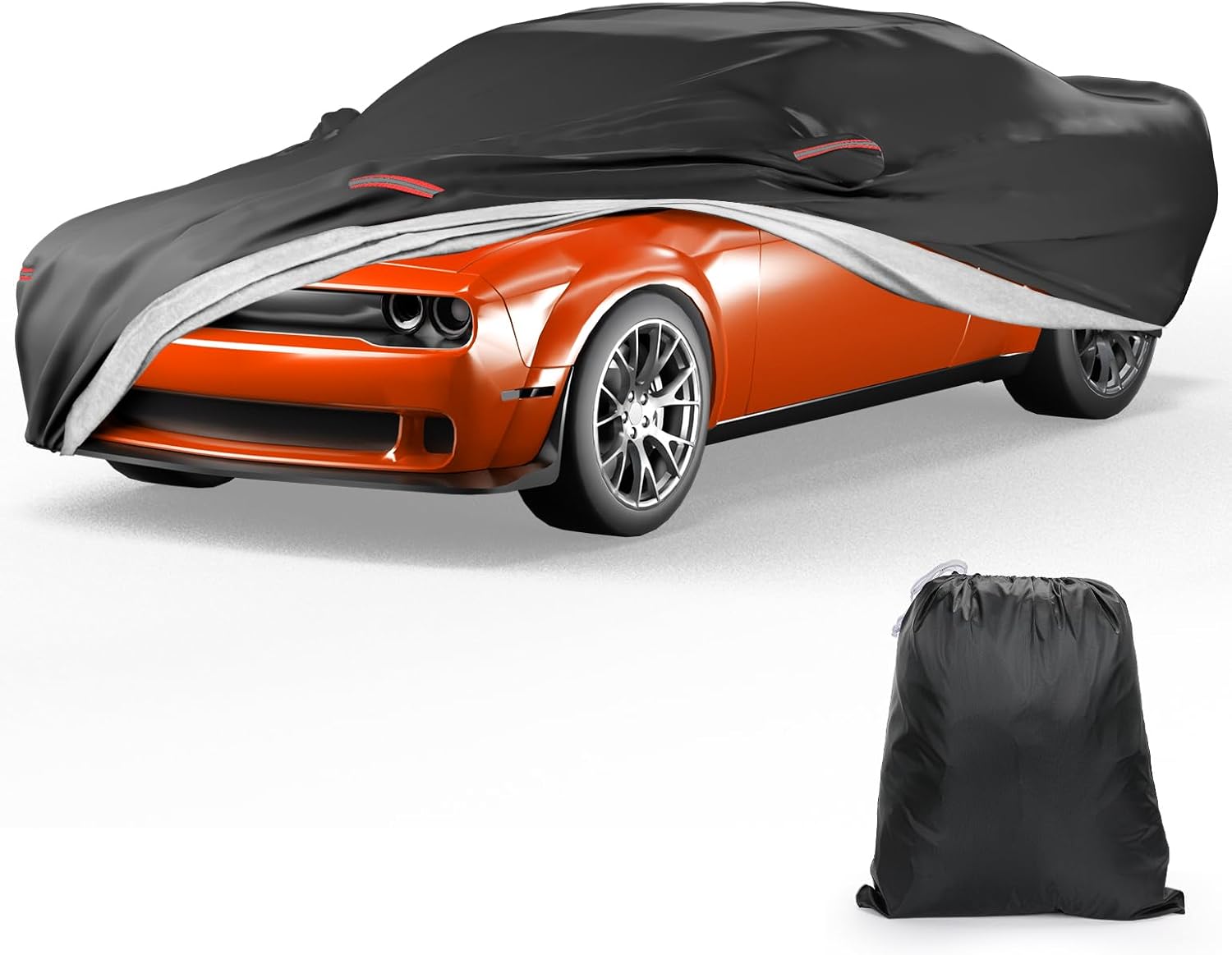 JOYTUTUS Car Cover Compatible with 2008-2026 Challenger R/T SRT T/A SXT Hellcat Scat Pack Widebody 2011-2026 Charger, Soft Cotton Inner Waterproof Outdoor Indoor Cover