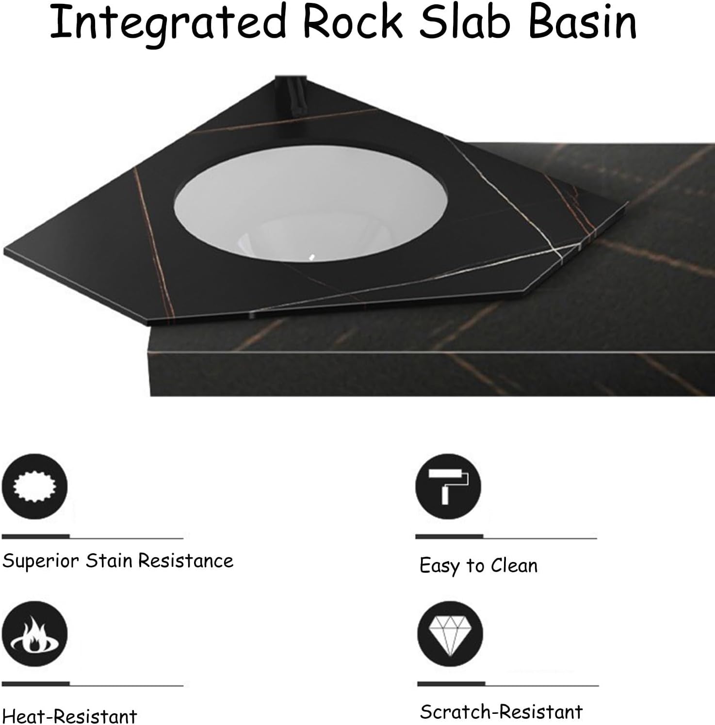 Corner Bathroom Vanity Cabinet with Sink, Wall Mount Bathroom Sink for Small Space, Utility Washing Hand Basin Design, for Home Kitchen Patio Room(Size:Black White)