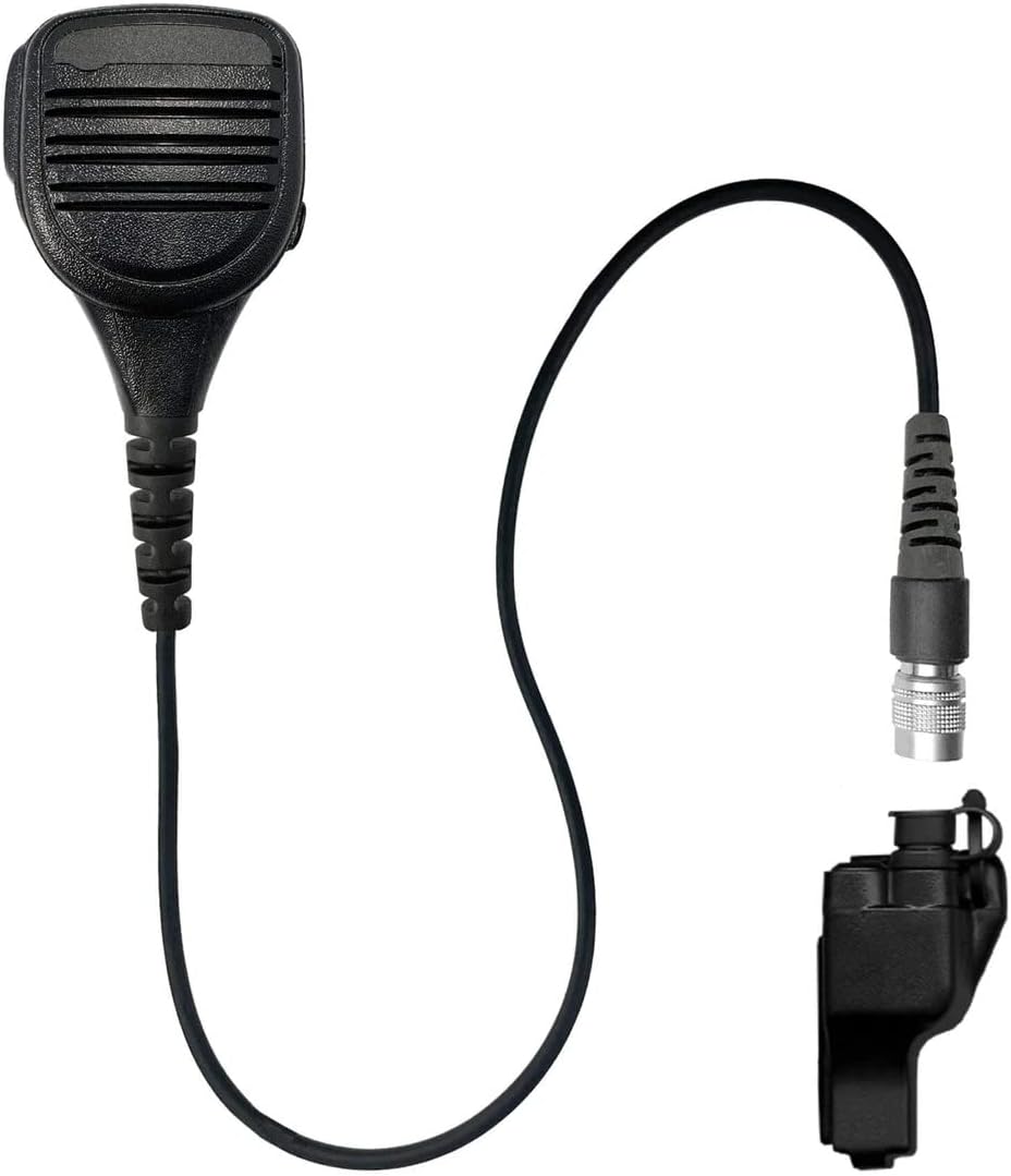 Straight Cable Loud Speaker Hand Mic- Compatible with Motorola XTS Series, HT/JT1000, MT/MTS2000, MTX838/900/8000/9000, PR1500 & More