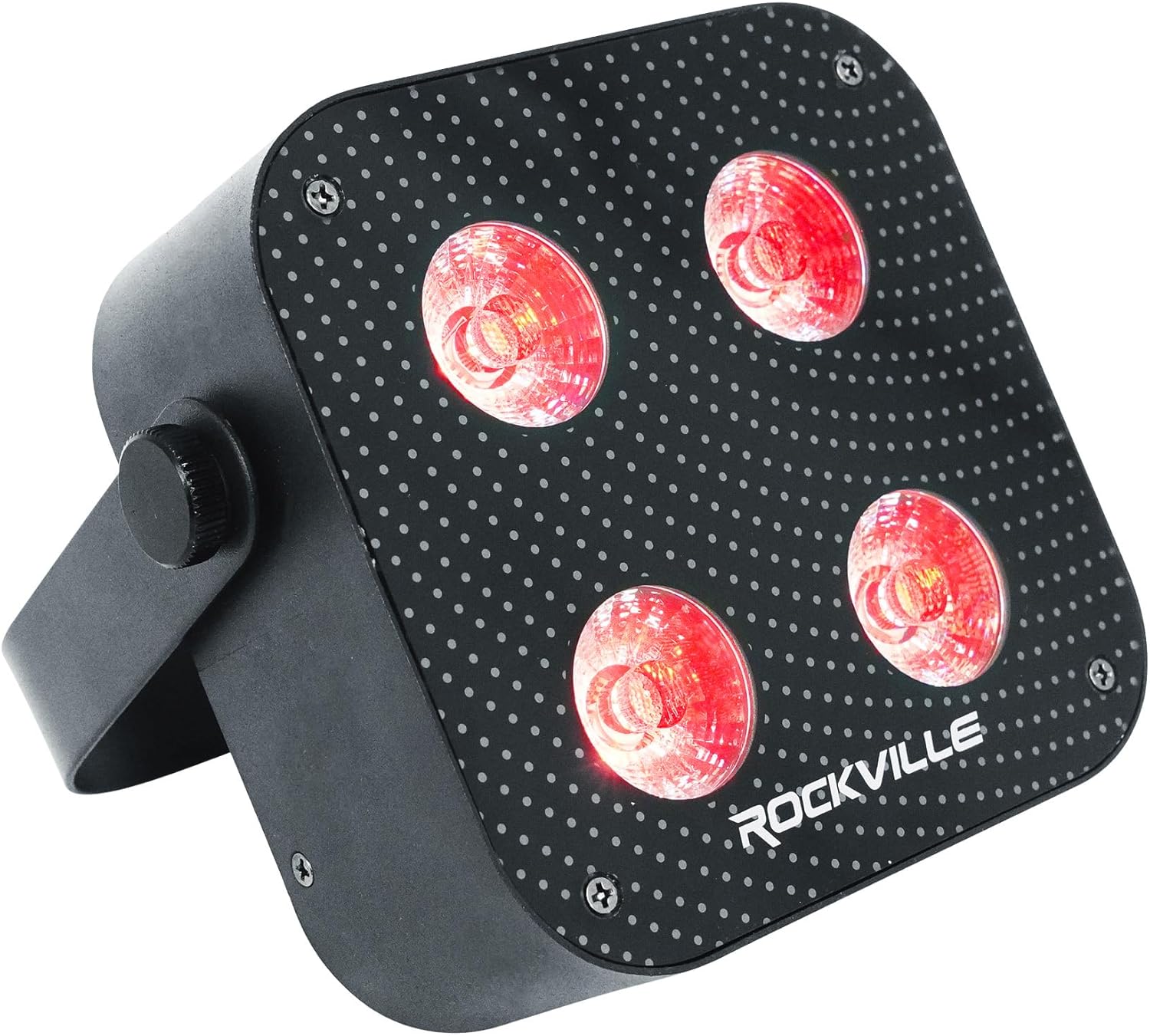 Rockville 4 Pack MINI IR4 Black 48W LED Par Wash Lights, 4x12W RGBWA+UV, Wireless DMX, App Group Control, Rechargeable Battery, Travel Bag, for DJs and Party Events