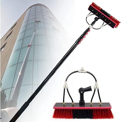 Telescopic Window Cleaner Pole Kit,Window Cleaning Brush Telescopic Brush/Brush Window and Solar Panel Cleaning System Windows Cleaning Washing