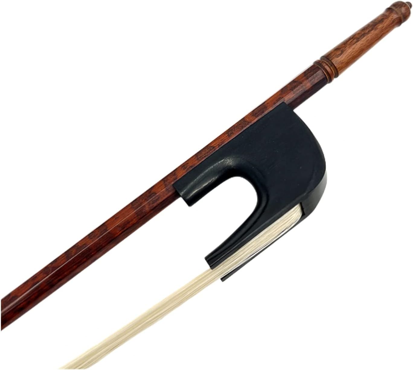 TSTS 1 Pcs Classic Style Upright Bass 3/4 Bow Snakewood Bass Bow,top Level White/Black Horsehair Horsetail Professional Violin Bow (Color : WH, Size : 3-4)