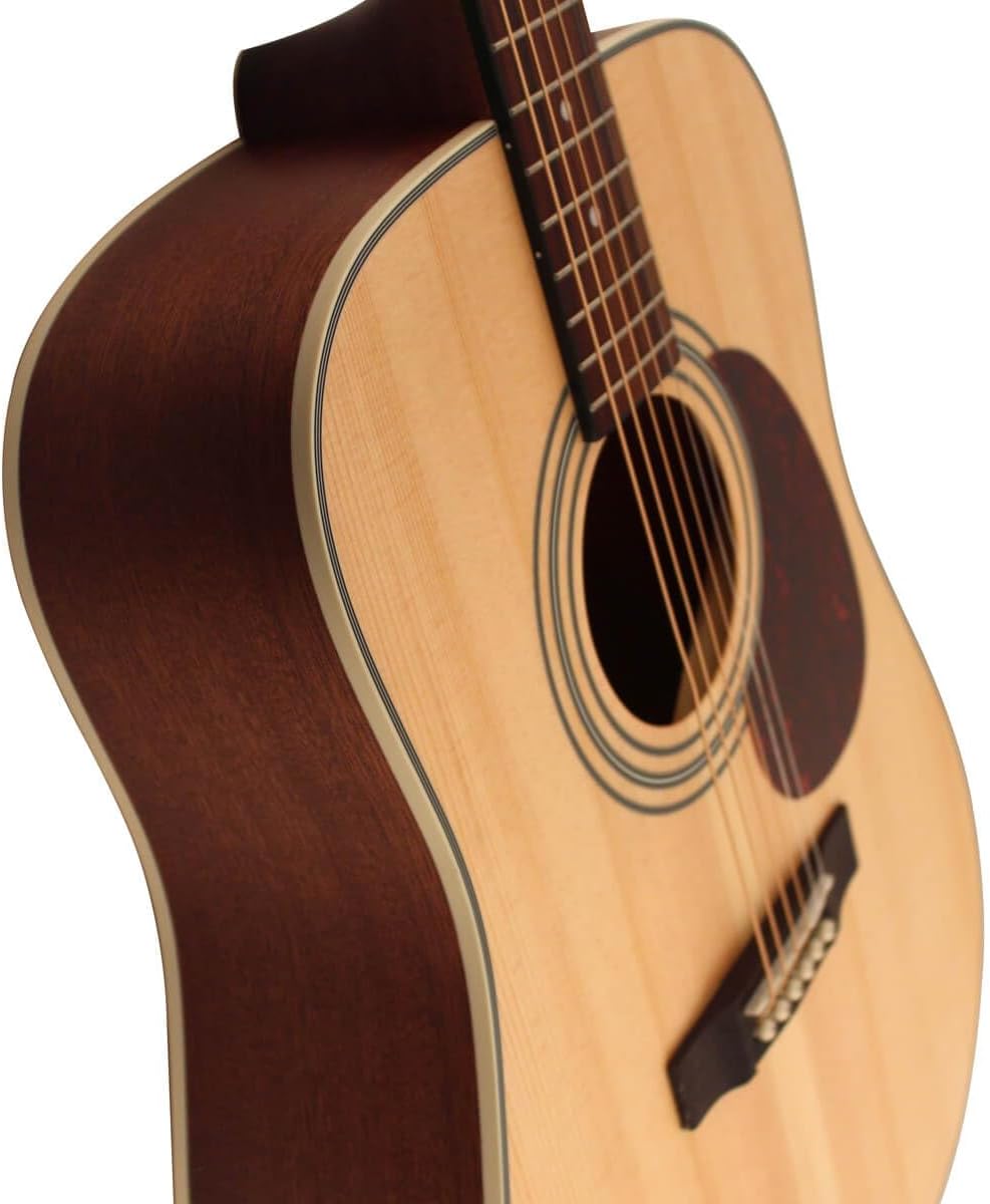 Cort EARTH70OP Dreadnought Acoustic Guitar Solid Spruce Top, Natural Open Pore