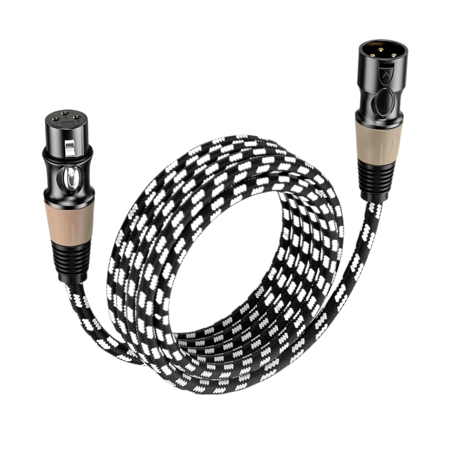 XLR Cables 3-Pin XLR Male to Female Balanced Microphone Cable Gold Plated XLR Speaker Cable for Mixer Amplifiers Record Etc(Light Yellow)