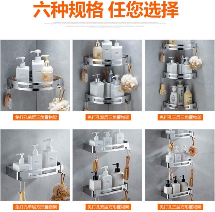 Bathroom Corner Rack Bathroom Shelf 304 Stainless Steel Silver Corner Rack Wall Mount Bathroom Pendant Shower Hardware Tripod Bathroom Accessories Storage Basket