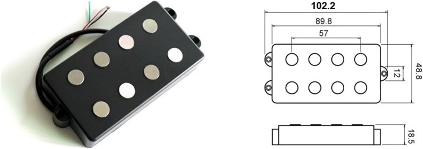 Alnico 5 Rod 4 String Bass Guitar Pickups Prewired Guitar Pickup Parts Electric Guitar Pickups Set