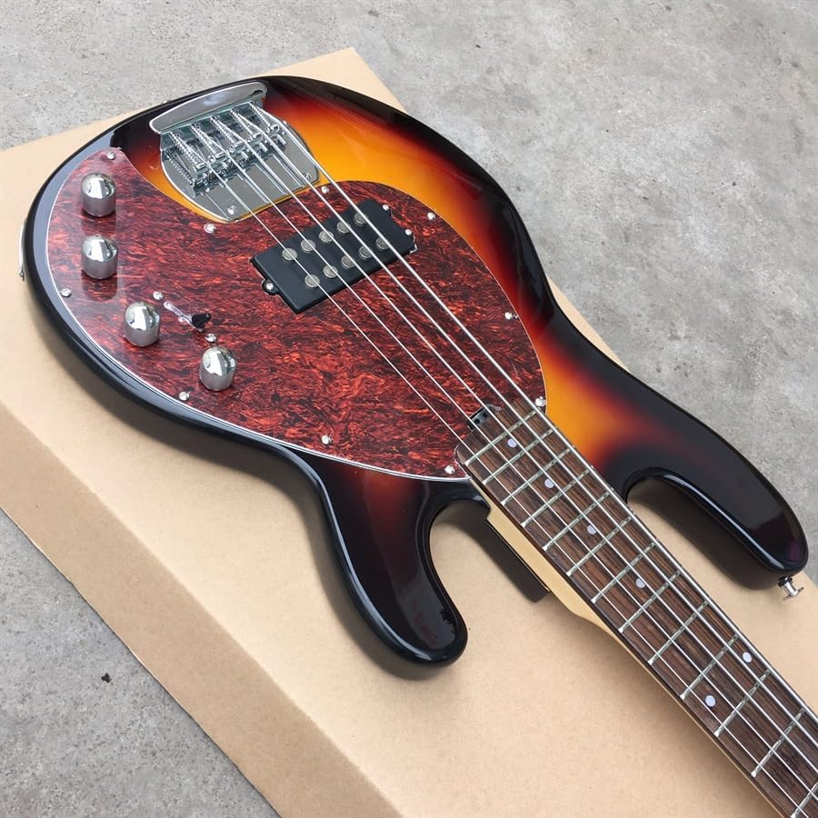 Custom Sunset Color 5-String Bass with Built-In Amplification Line - Perfect for Bassists Seeking a and High- Instrument for Professional Performance