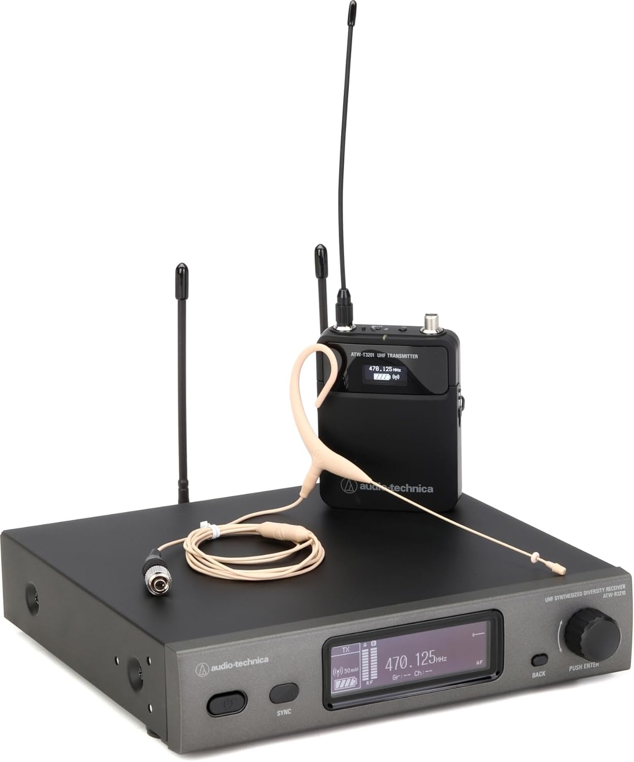 Audio-Technica ATW-3211/892xTH Wireless Headworn Microphone System - DE2 Band