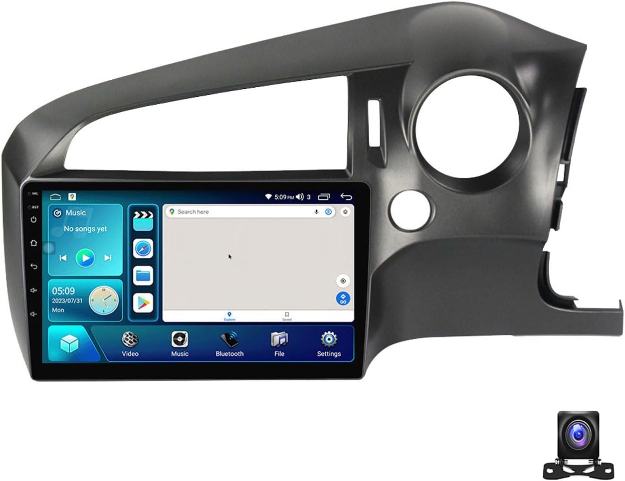 Double Din Car Stereo Bluetooth MP5 Player with Carplay/Auto, 9 Inch Touchscreen Radio Receiver with AHD Backup Camera, for Stream 2009~2013 Support 4G/SWC/DSP,4 core m150s 2g+32g