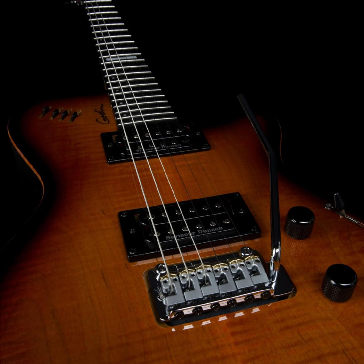 Godin LGXT Solid Body 3-Voice Electric Guitar (Cognac Burst AA)