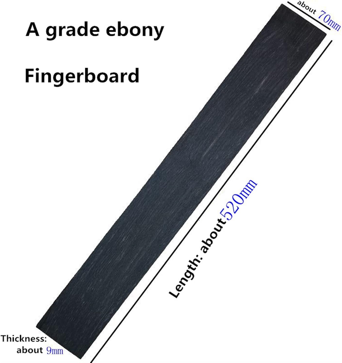 TSTS Ebony Folk Guitar Electric Guitar Classical Guitar Various String Length Fingerboard Making Material Accessories Guitar ​Neck Replacement (Color : 1)