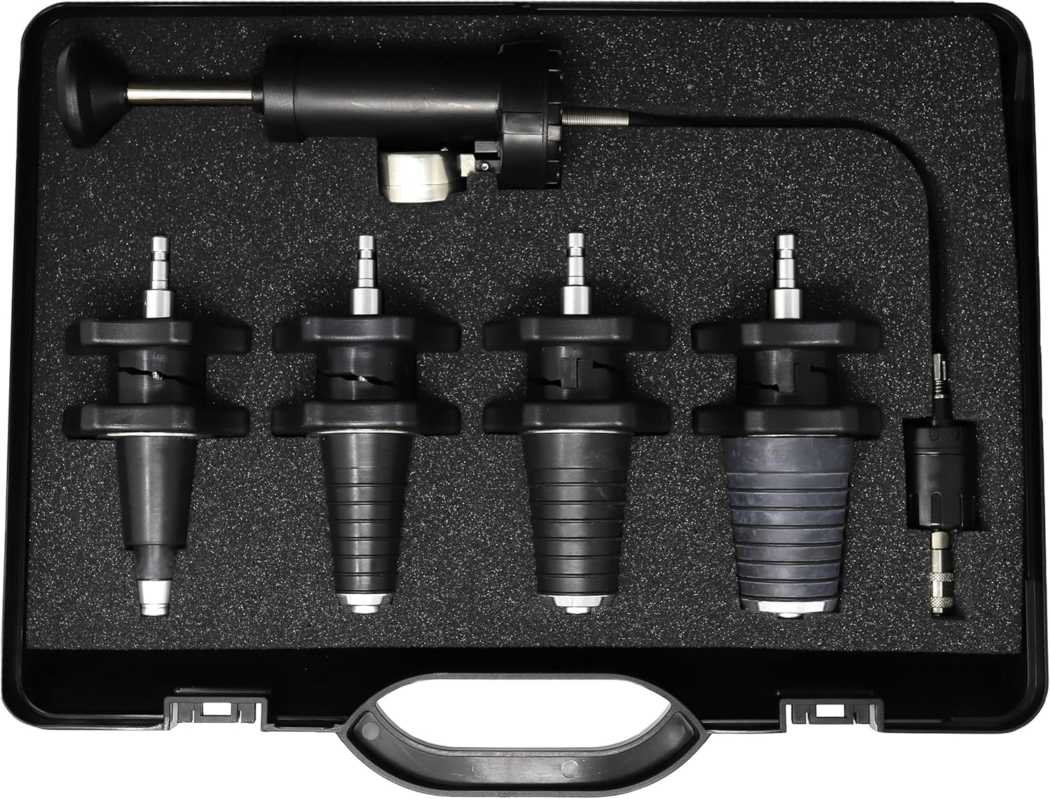 CTA Tools 9376 HD Adjustable Radiator Pressure Tester Kit, Quick Release Couplers, High Impact Polymer Hand Pump, for Japanese, American, European Trucks, Tractors, Farm Equipment