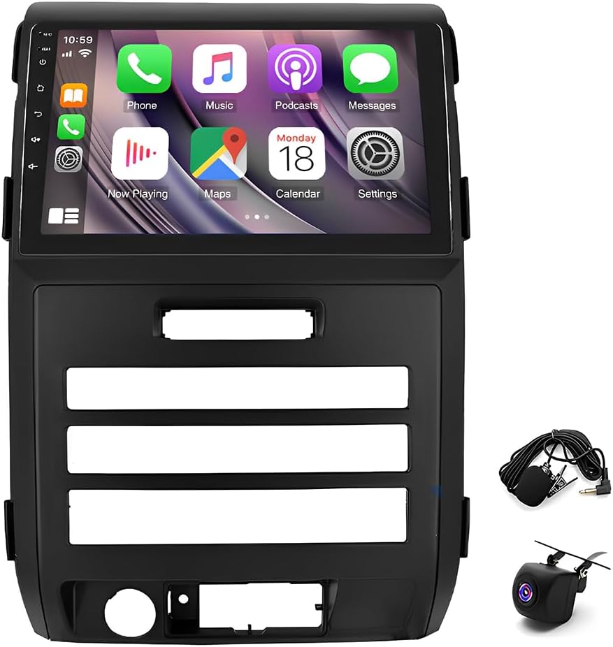 Car Stereo Radio for Ford F150/F250/F350 2009-2014 with w/carplay/w/Android Auto, 9 Inch IPS Touch Screen w/Android 13 Car Audio Receiver with GPS Navigation w/Bluetooth WiFi Backup Camera, 2G+32G