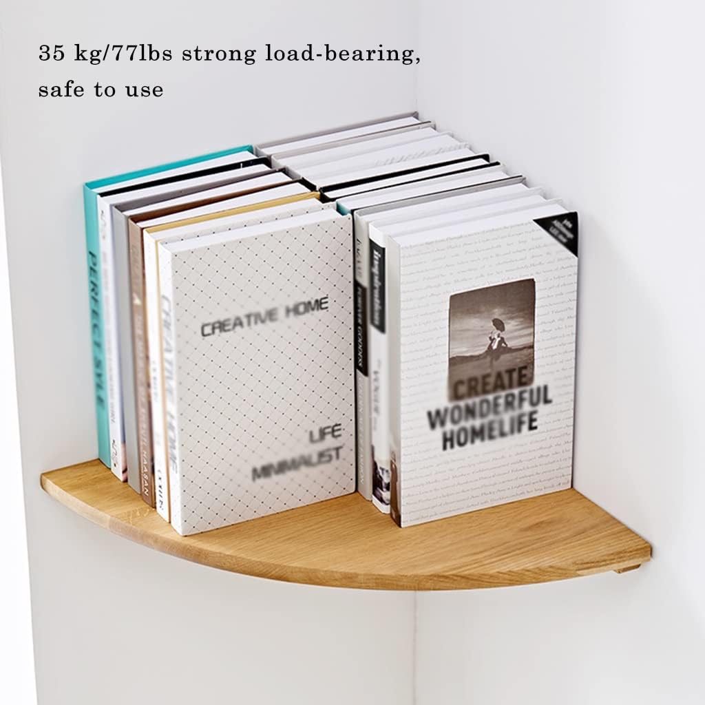 Open Shelf / Storage Rack Wall Mount Corner Shelf, Floating Shelf Wood Wall Bracket, Round Edge Hanging Wall Shelf Wall Floating Display Bookshelf Decorative Embellishment Bedroom ( Color : Brown-9.8