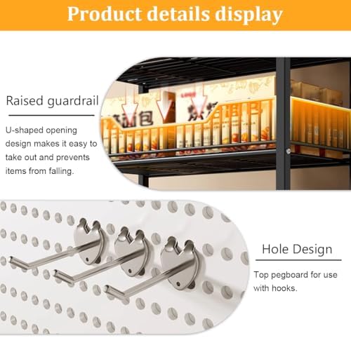 4-Tier Heavy Duty Snack Rack Display Stand - Sturdy Retail Shelves for Supermarkets, Convenience Stores, Gas Stations & Garages - Durable White Snack Organizer for Optimal Product Visibility