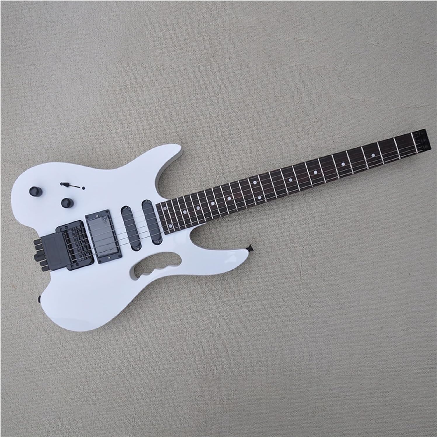 VENEKA Headless Electric Guitar Left Handed 39 Inches Headless Electric Guitar with SSH Pickup Rosewood Fretboard 24 Frets (Color : 02)