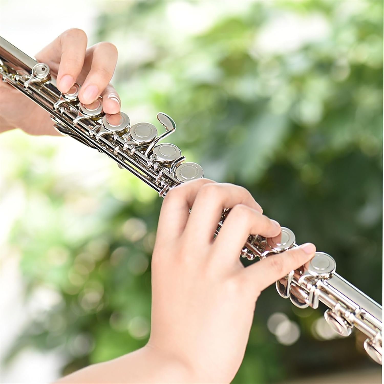 Flute Flute Silver Plated 16 Holes C Key Cupronickel Woodwind Instrument with Bag Flutes Musical Instruments