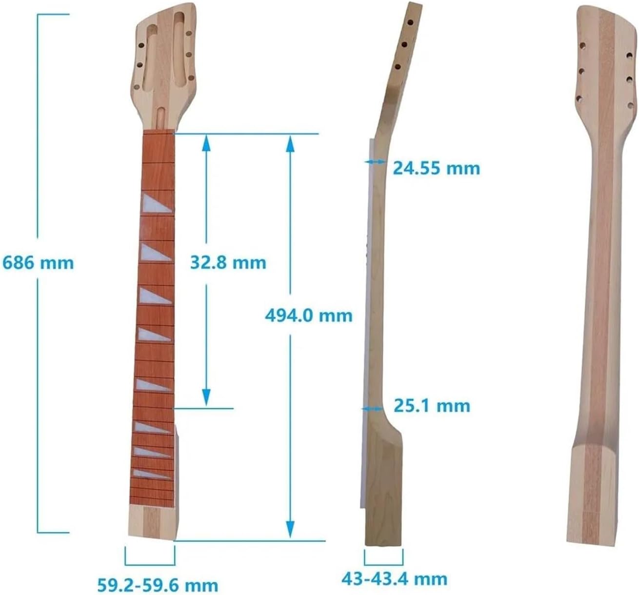 Replacement Guitar Neck 12 String Maple Electric Guitar Neck Rosewood Fretboard 21 Fret Guitar Accessories