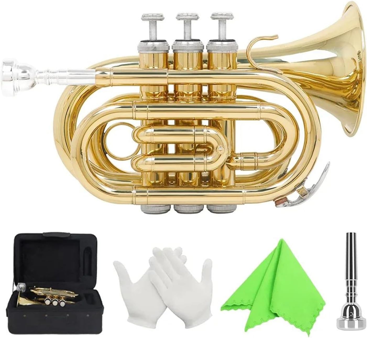Mini Trumpet Bb Brass Cornet Musical Instrument
