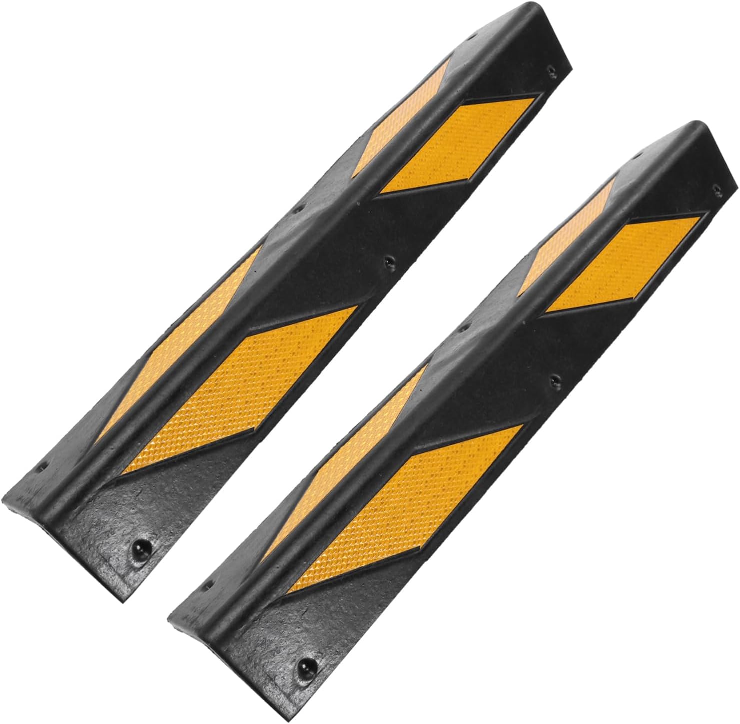 Garneck 2pcs Garage Wall Protector Reflective Wall Corner Guards Rubber Corner Strip for Car Parking