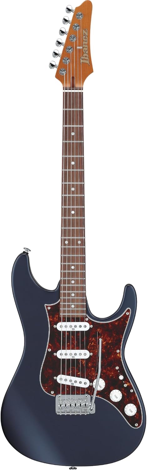 Ibanez AZ2203 Prestige 6-String Right-Handed Electric Guitar with Alder Body and Oval C S-Tech Wood Roasted Maple Neck (Dark Tide Blue Flat)