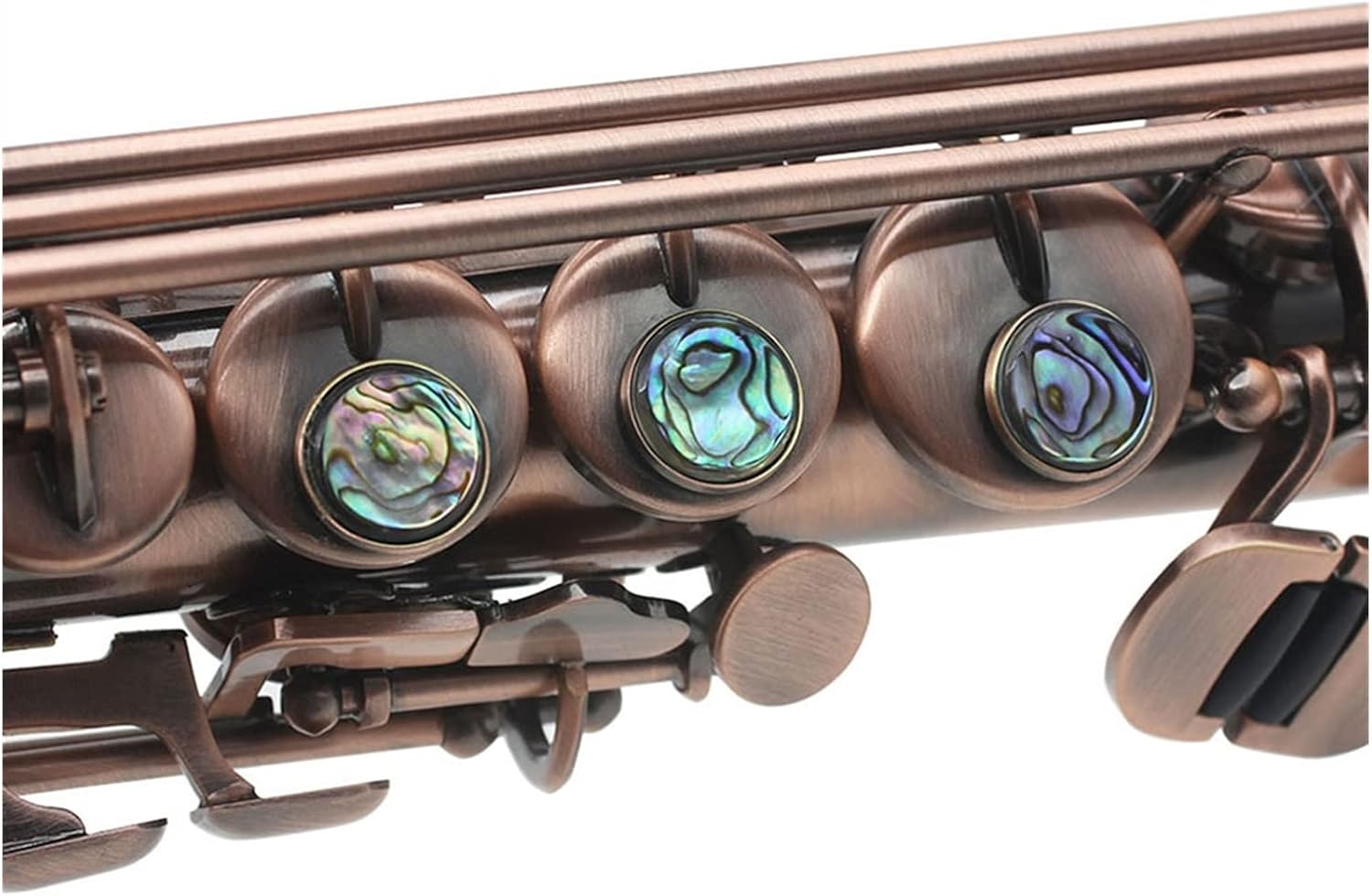 Straight Bb Saxophone Lacquered Gold Carve Pattern Woodwind Instrument with Case