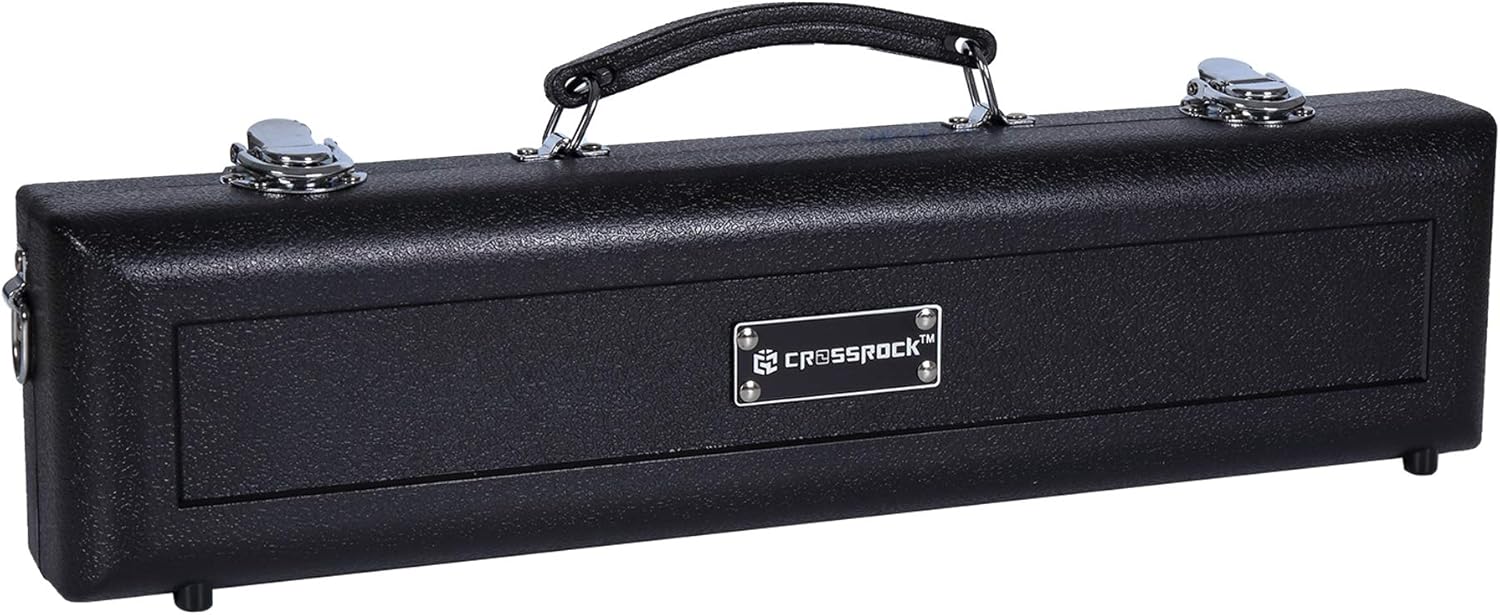 Crossrock ABS Hard-shell Case for Standard C Foot Flute with Single Shoulder Strap-Black(CRA862FLBK)