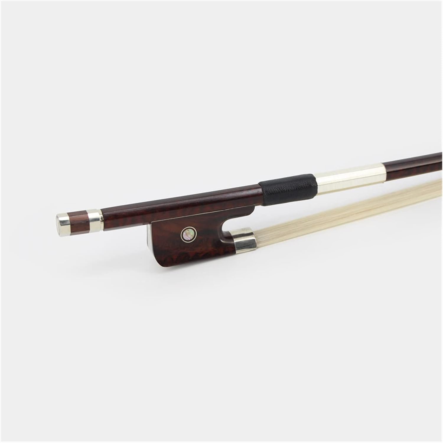 TSTS Exquisite French-Style Snakewood 4/4 Double Bass Bow Horsehair Fisheye Inlayed Snakewood Frog Professional Violin Bow