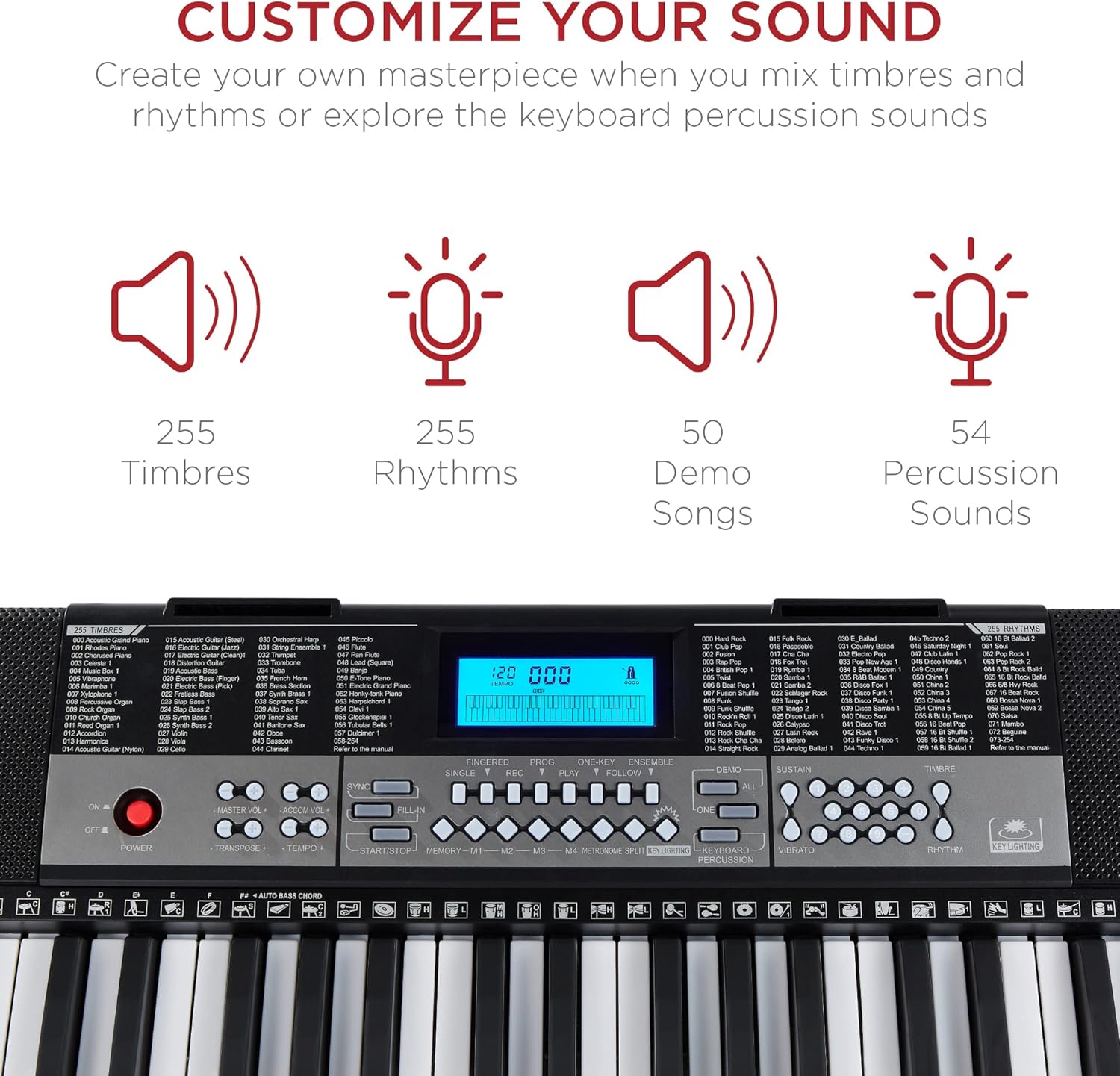 Best Choice Products 54-Key Electronic Keyboard Piano Portable Beginner Electric Keyboard Complete Set w/LCD Screen, Power Adapter, Teaching Modes, Music Sheet Stand, Built in Speakers