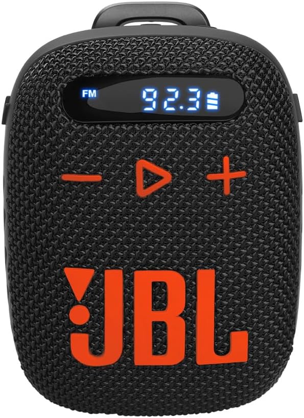 JBL Wind 3 FM Bluetooth Handlebar Speaker (Black/Orange)