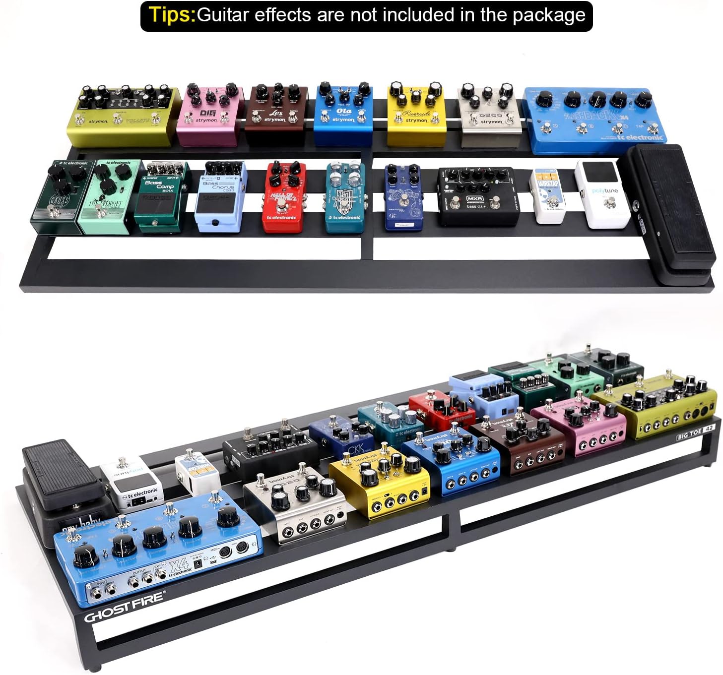 Ghost Fire Guitar Pedal Board Aluminum Alloy 8.15lb Effect Pedalboard 41.7