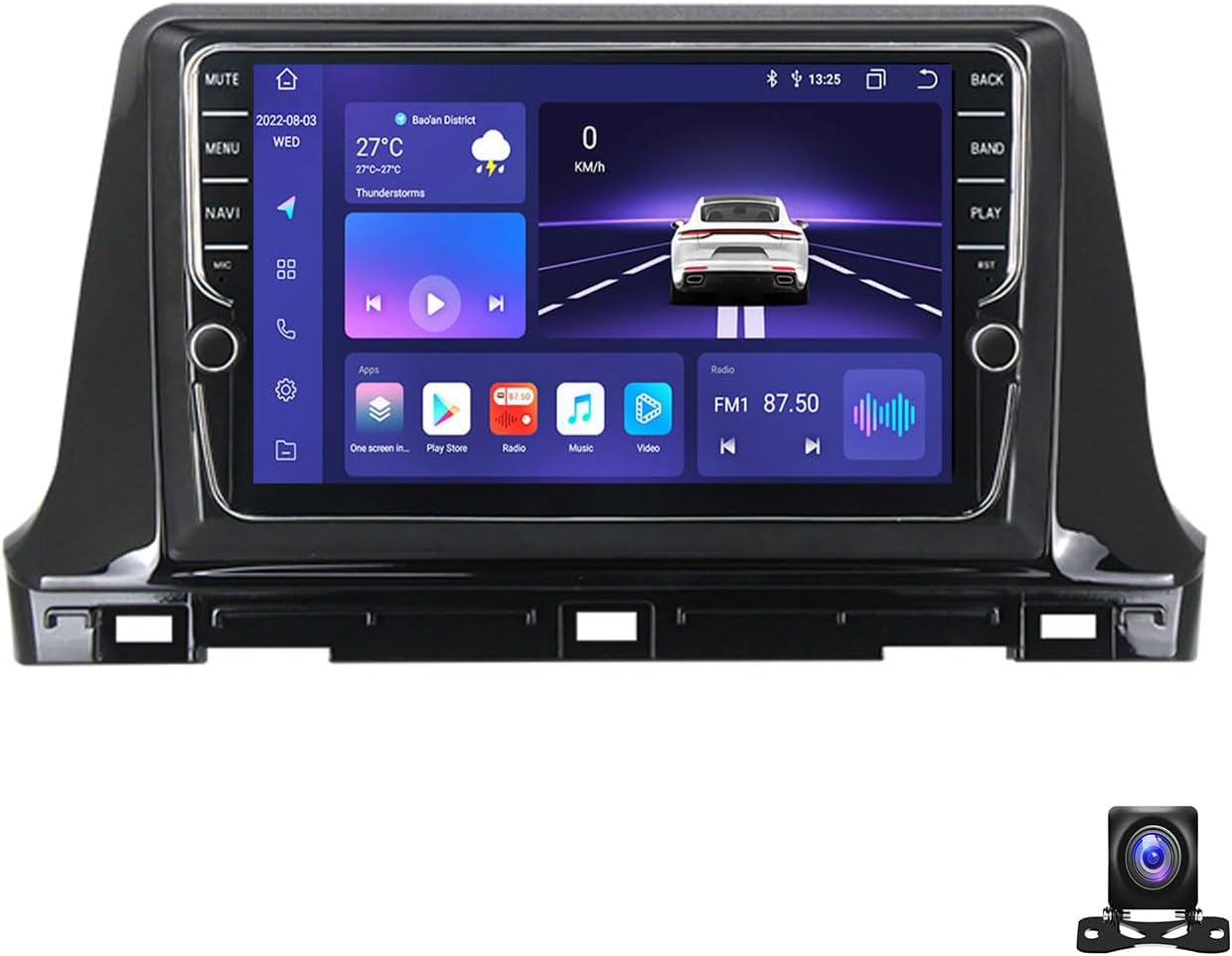 Double Din Car Stereo Bluetooth MP5 Player with Carplay/Auto, 9 Inch Touchscreen Radio Receiver with AHD Backup Camera, Compatible with KIA Seltos 2016~2020 Support 4G/SWC/DSP,K700S