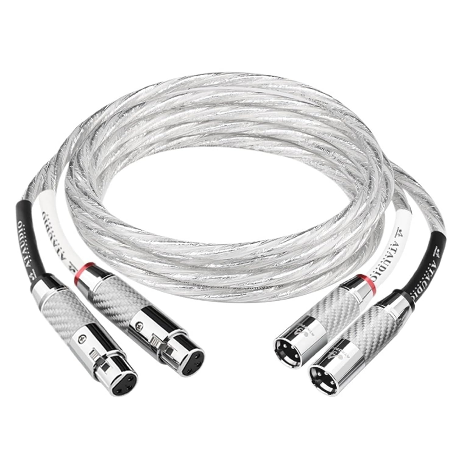 2XLR Audio Cable Hi-End OCC Silver Plated 3 Pin XLR Male to Female Audio Cord for Microphone Amplifier(0.5m)