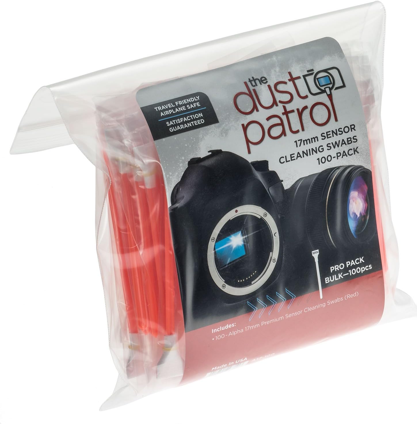 Alpha 17mm Sensor Cleaning Swabs (100 Bulk pk) (Red)