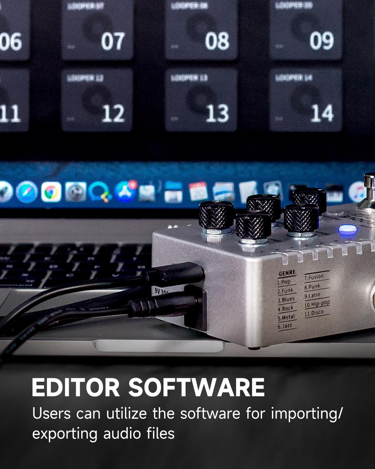 MOOER Groove Looper X2 Stereo Drum Machine Looper Pedal supports external footswitches with Air P05 Guitar Wireless System