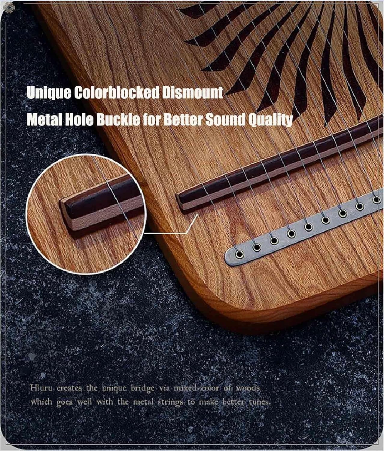 Lyre Harp - Earthlight Series, 7/19 Metal Strings Cherry Wood Lyakin Stringed Instruments, Gift for Music Lovers Students Beginners (Color : 7 Strings)