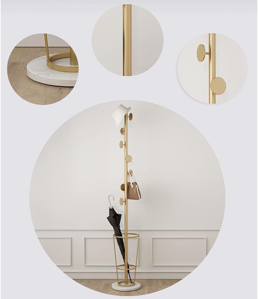 Household Floor-Standing Metal Hanger Bedroom Living Room Corridor Entry Corner Coat Stand Umbrella Rack Bag Rack Wooden Coat Rack Standing Metal Coat Rack (Color : B (B)