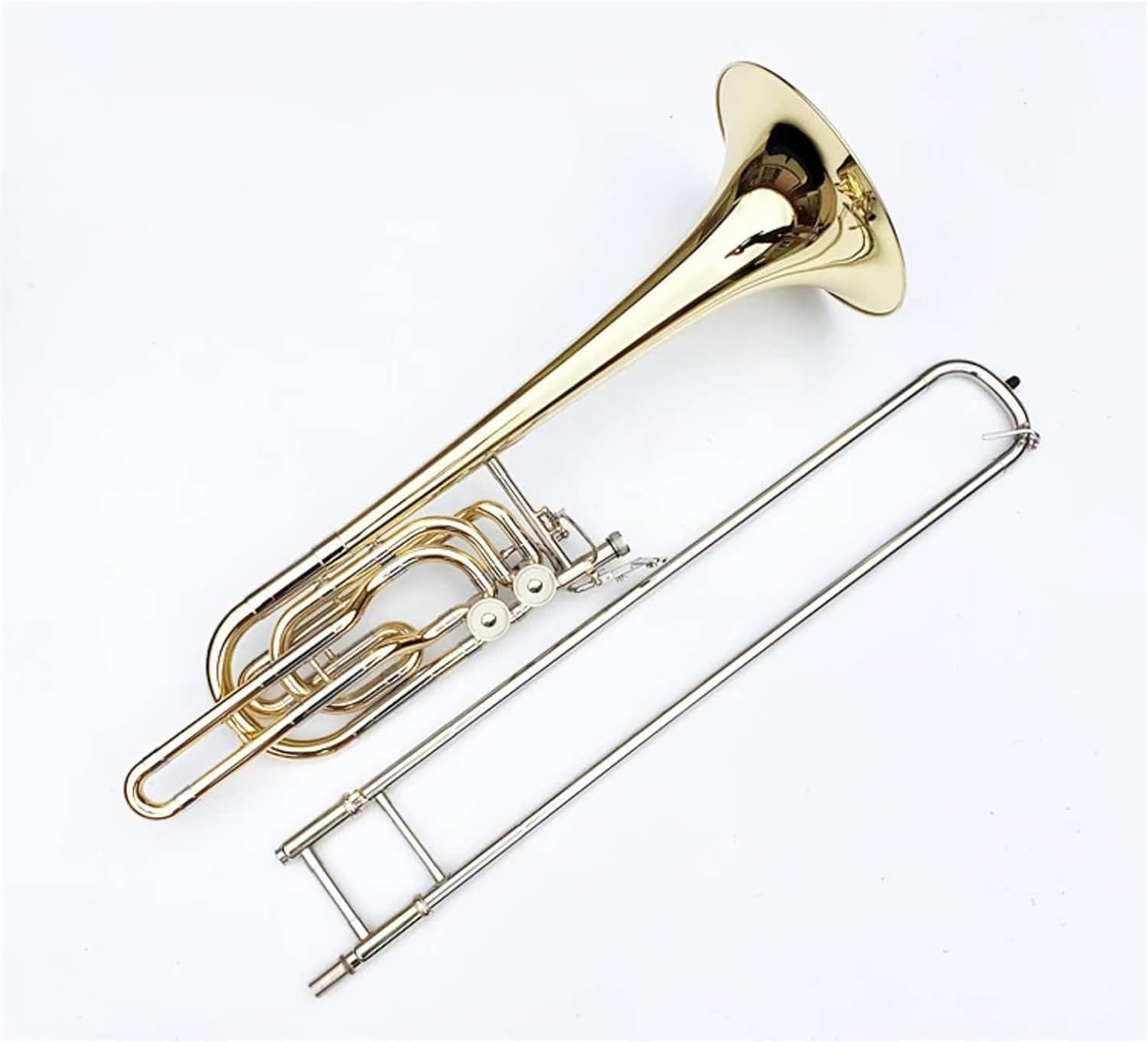 TSTS trombone kit Professional B Flat Bass Trombone Instrument Double Piston With D Tuning/Bb/F/Eb/G/D Tuning Trombone