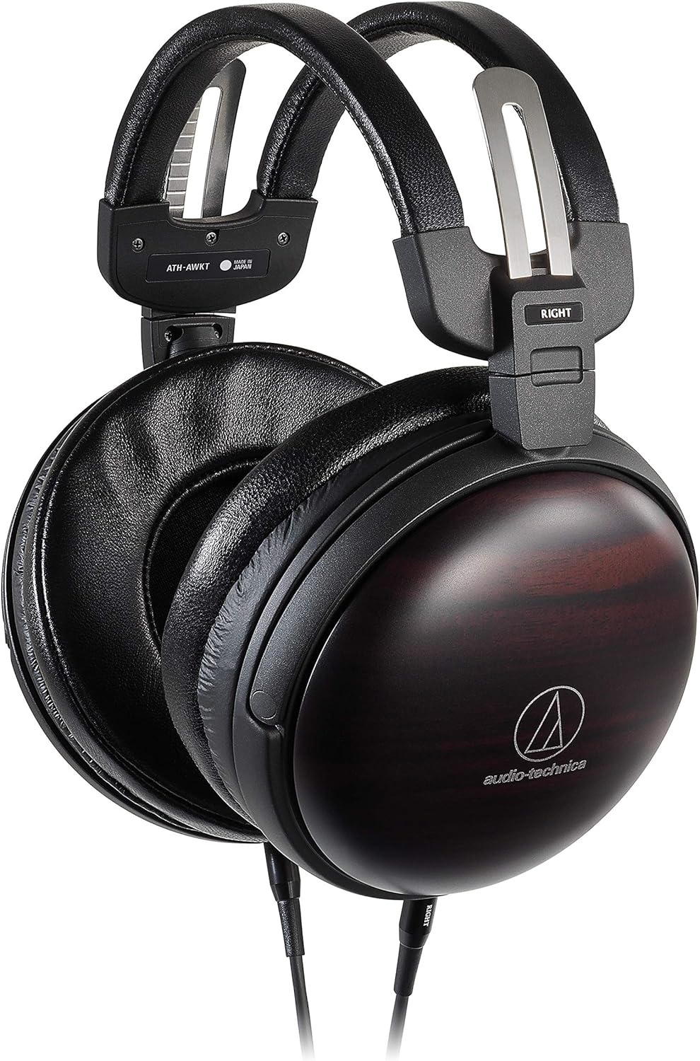 Audio-Technica ATH-AWKT Closed-Back Dynamic Wooden Headphones (Striped Ebony)