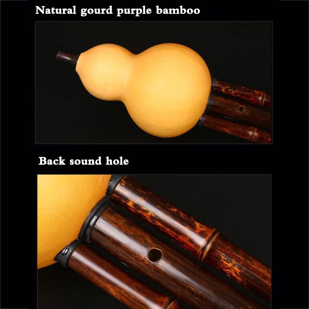 Woodwind Music Playing Gourd Flute Woodwind Instrument Playing The On Stage Children Develop Interest in Musical Instruments for Elders, People Who Love Music (Brown F)