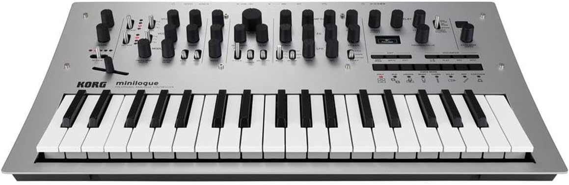 Korg Minilogue 4 Voice Polyphonic Analog Synthesizer with 200 Presets with H&A Closed-Back Studio Monitor Headphones