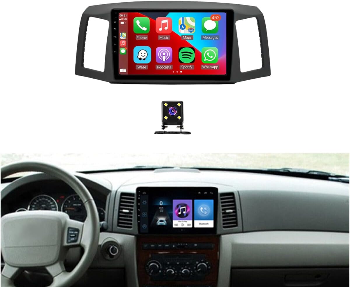 Android 13 Double Din Car Stereo Compatible with Grand Cherokee 2004 2005 2006 2007, 2G+32G 10